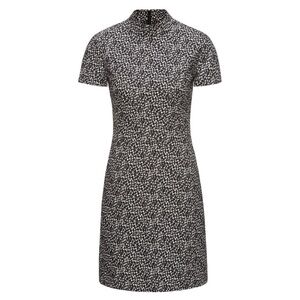 Hugo Boss Kirsi Turtle Neck Patterned Dress Short Sleeve Sheath